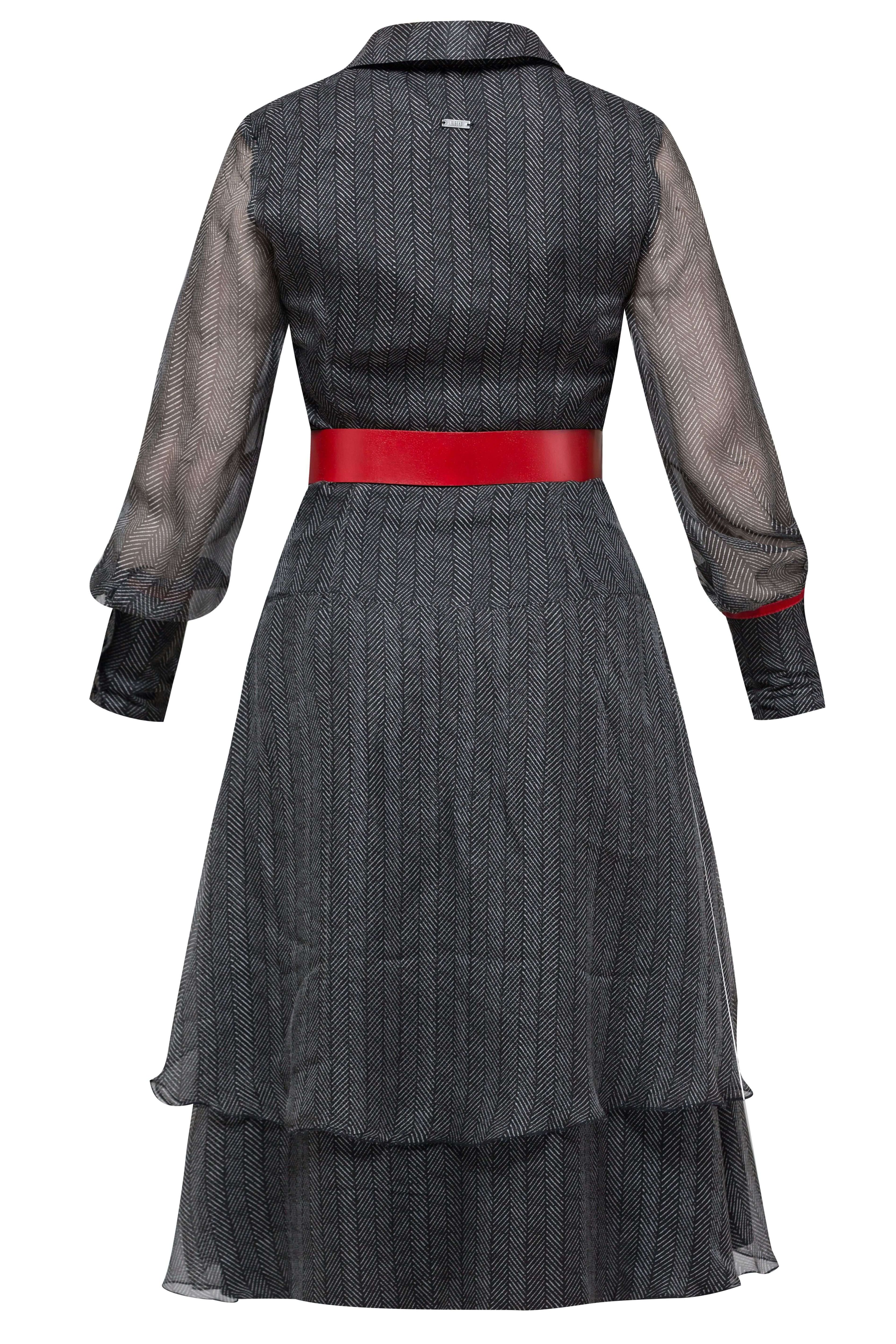 sukienka jedwabna, sukienka z jedwabiu, wyjątkowa sukienka z jedwabiu, delikatna sukienka za kolano, sukienka z paskiem, sukienka na wesele, sukienka z czerwonymi dodatkami