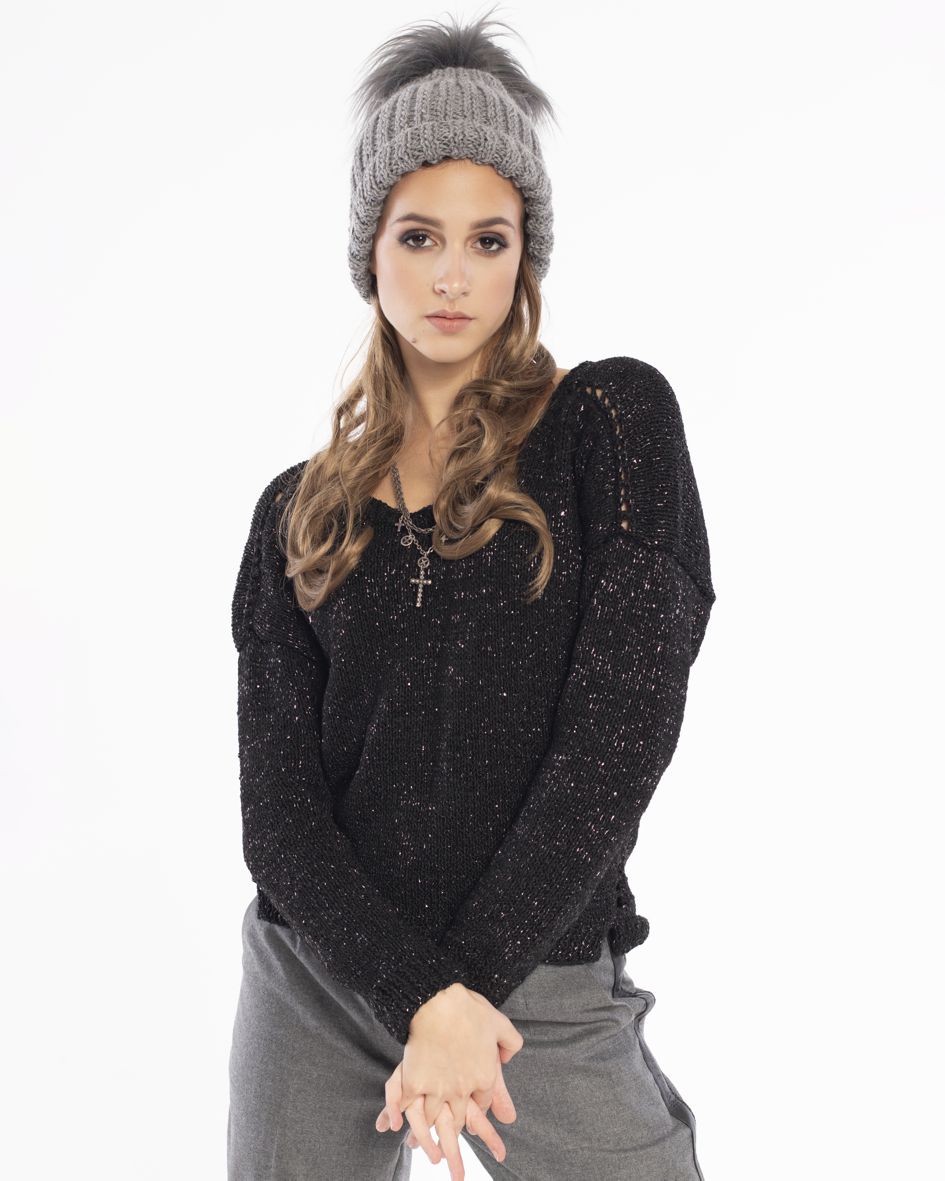 222009 SWETER HANDMADE BLACK zdjęcie 1