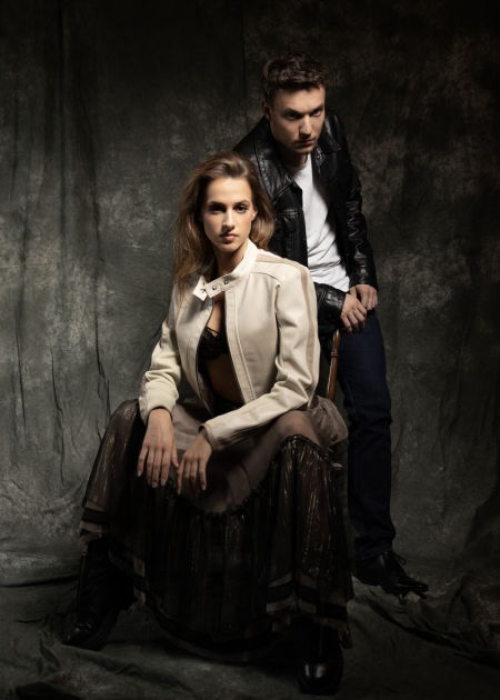 124004 Kurtka Skórzana Typu Biker Light Beige