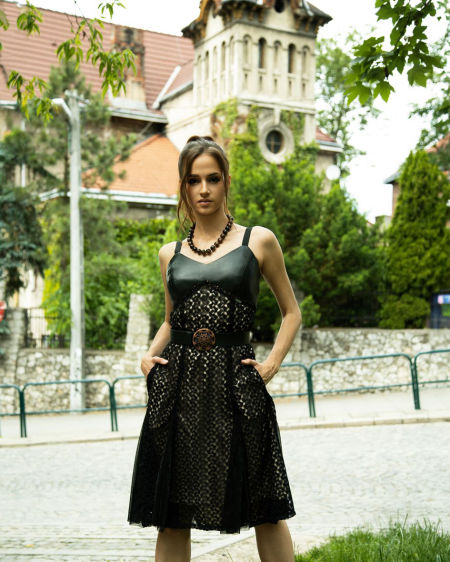 125003 Koronkowa Sukienka Black