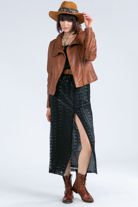 120005 Koronkowa Sukienka Maxi Black