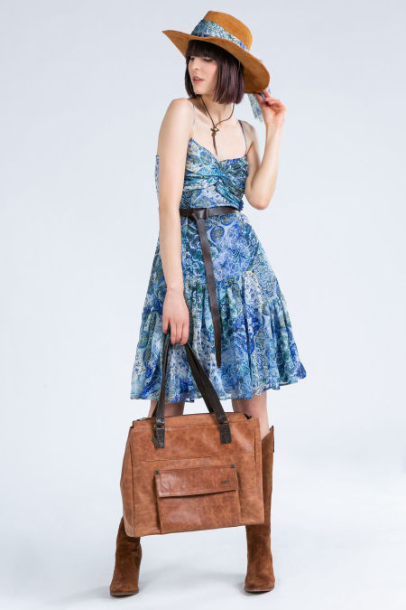 120007 Jedwabna Sukienka Blue