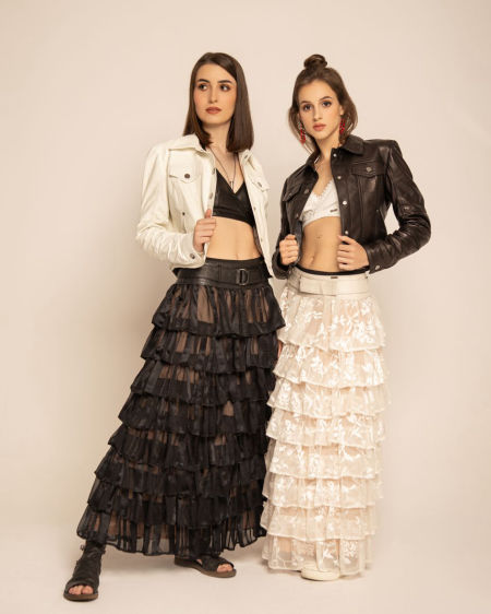 122003 Jedwabna Spódnica Maxi Cream