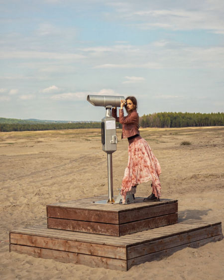 122013 Jedwabna Spódnica Maxi Pink