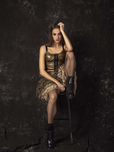 223016 Skórzany Gorset Gold