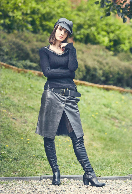 218003 Spódnica Skórzana Gray