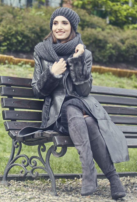 218020 Czapka Handmade Graphite