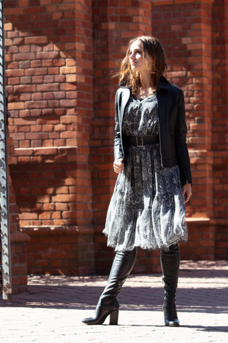 219007 Jedwabna Sukienka Midi Paislay