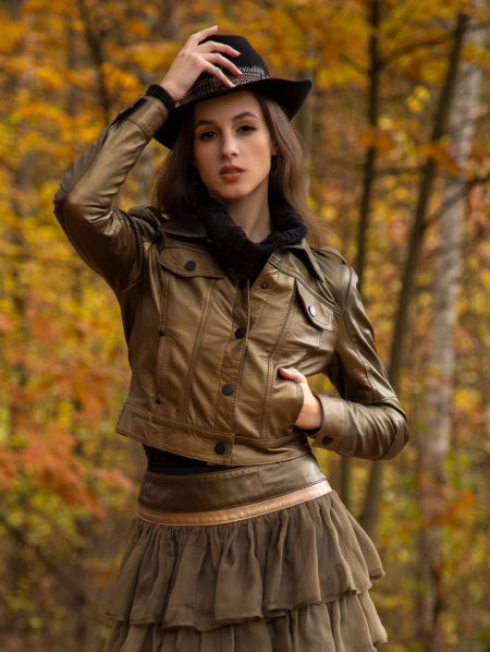 223010 Katana Skórzana Olive