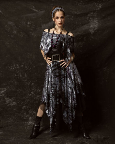 123003 Sukienka Jedwabna Violet