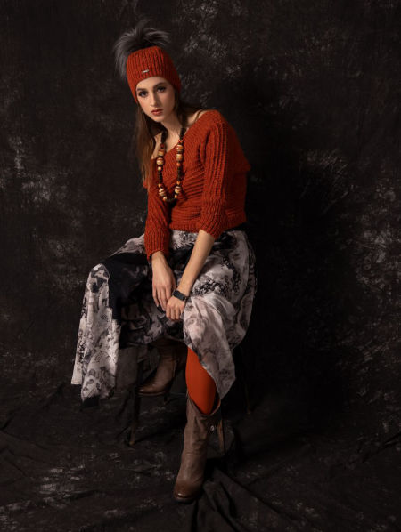 223007 Kopertowa Spódnica Z Jedwabiu